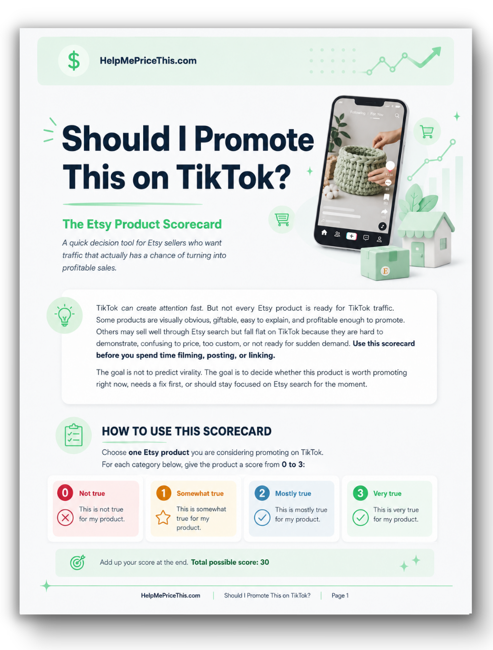 Free Etsy Product Scorecard